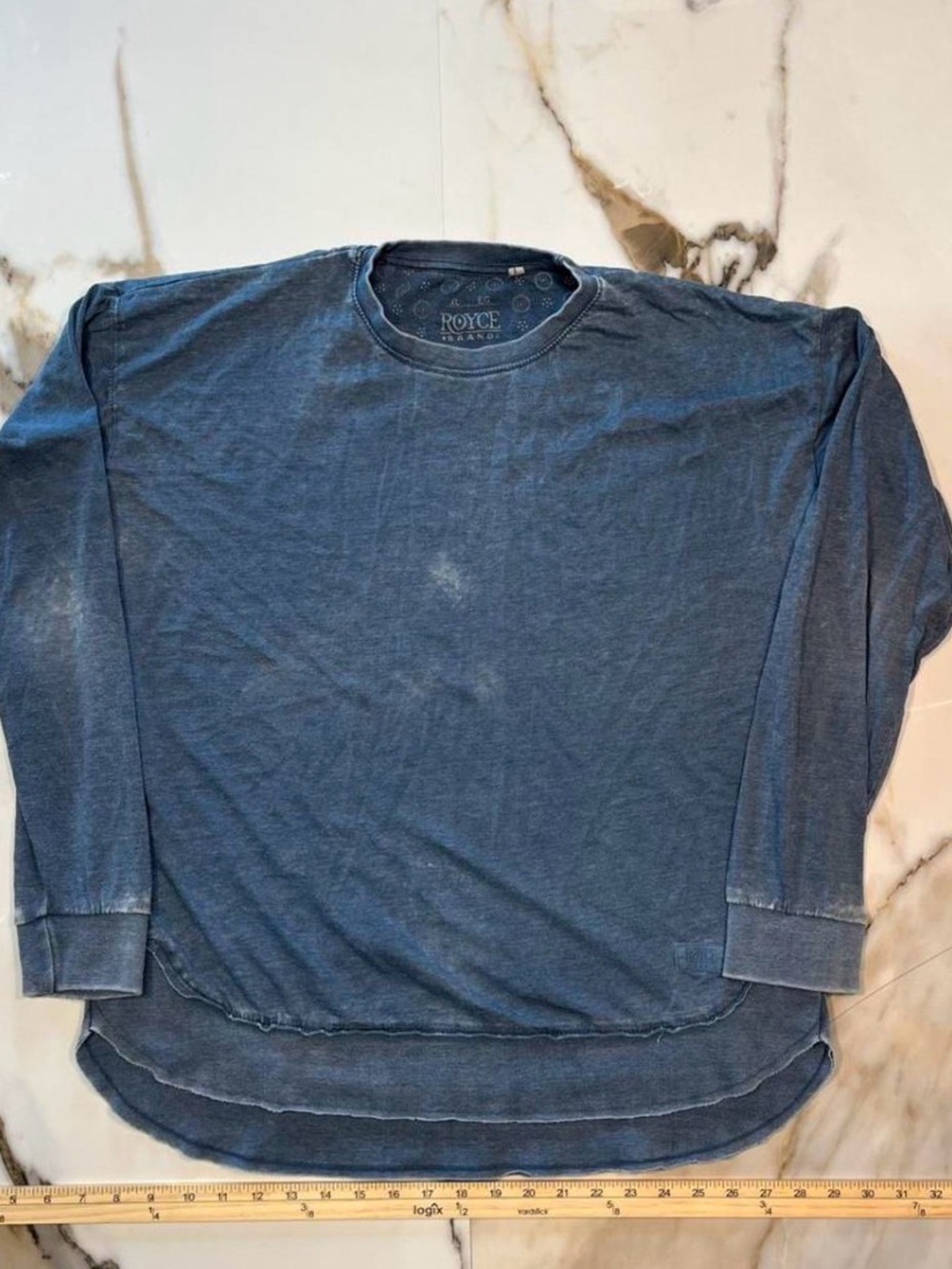 Blue Long-Sleeve Crewneck Shirt